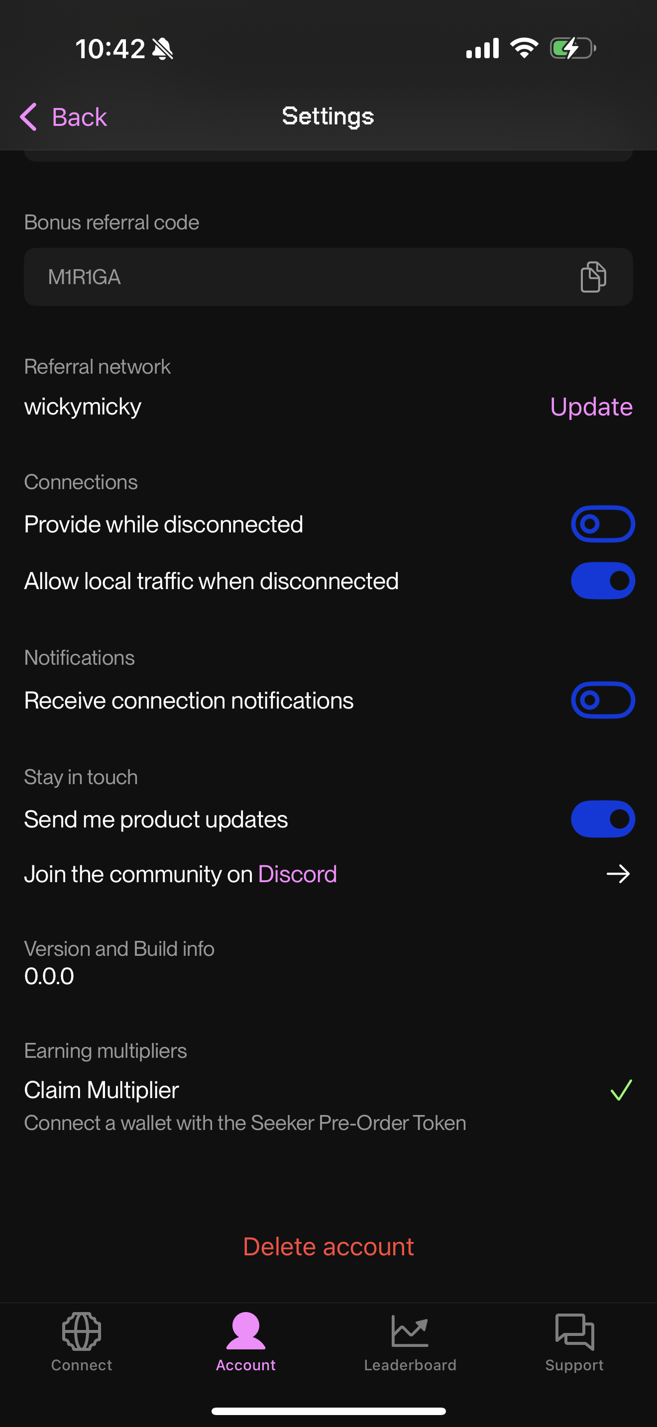 Delete Account iOS